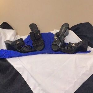 Italian Shoemakers slip on wedge heel sandals